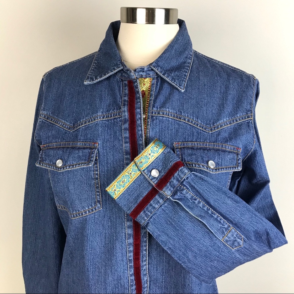 NY Jeans boho denim shirt